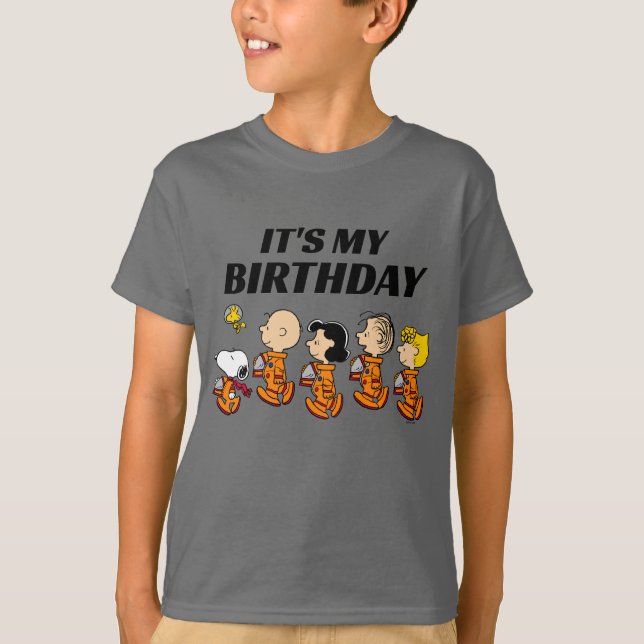 Custom Peanuts | Space Birthday T-Shirt (Vorderseite)