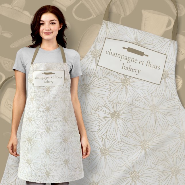 Custom Pearl Metallic Bakery Name Daisy Koch Staff Schürze (Von Creator hochgeladen)