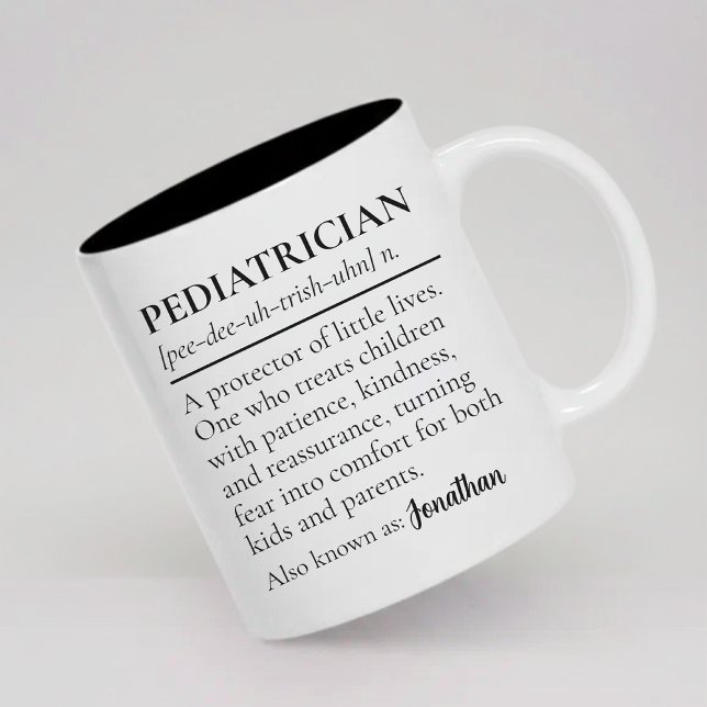 Custom Pediatrician Definition Mug Graduation Gift Zweifarbige Tasse (Pediatrician Definition Mug Personalized Gift for Medical Professionals)