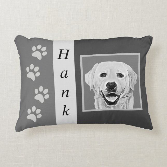 Custom Pencil Labrador Retriever Accent Pillow Dekokissen (Vorderseite)