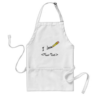 CUSTOM PENCIL SCHREIBT I LIEBE,<Your Text> Schürze