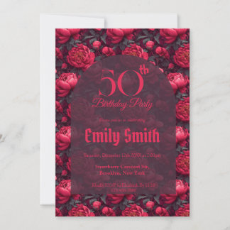 Custom Peonies Inspired Girl Birthday Party Einladung