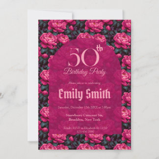 Custom Peonies Themed 90Th Birthday Einladung