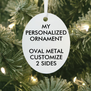 Custom Personalisiert 3" OVAL METAL ORNANANATIONAL Ornament Aus Metall