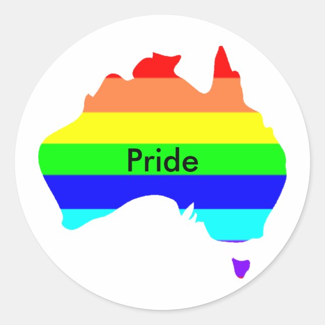Custom Personalisiert Aussie Gay Pride Stickers (Vorderseite)