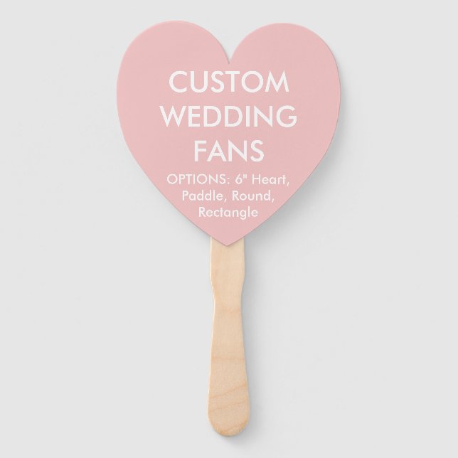 Custom Personalisiert BABY PINK HEART WEDING FANS Fächer (Vorderseite)