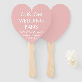 Custom Personalisiert BABY PINK HEART WEDING FANS Fächer