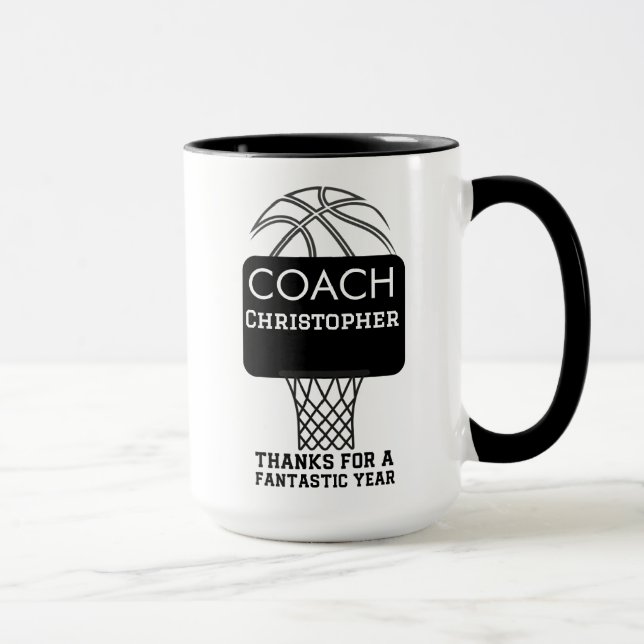 Custom Personalisiert Basketball Coach Geschenke Tasse (Rechts)