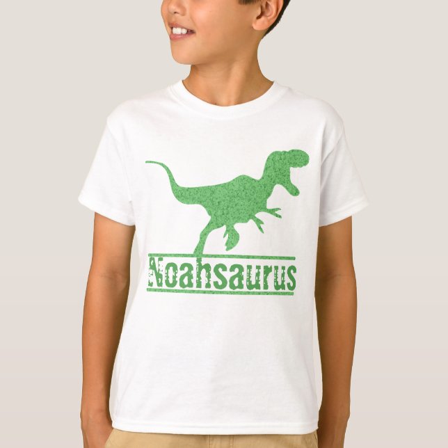 Custom Personalisiert Birthday Dinosaurier Family T-Shirt (Vorderseite)