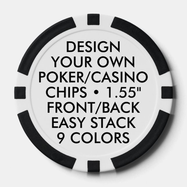 Custom Personalisiert BLACK CASINO / POKER CHIPS (Vorderseite)