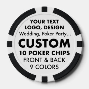 Custom personalisiert BLACK Poker Casino Chips (10