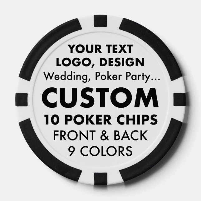 Custom personalisiert BLACK Poker Casino Chips (10 (Vorderseite)