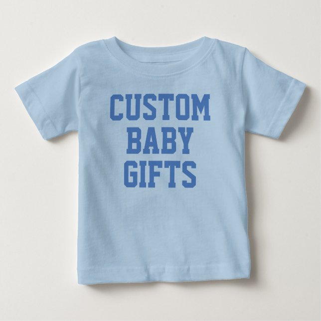 Custom Personalisiert Blue Baby & Kleinkind T - Sh Baby T-shirt (Vorderseite)