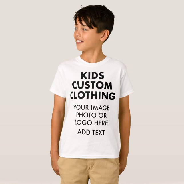 Custom Personalisiert BOY'S T - SHIRT - WEISS (Vorne ganz)
