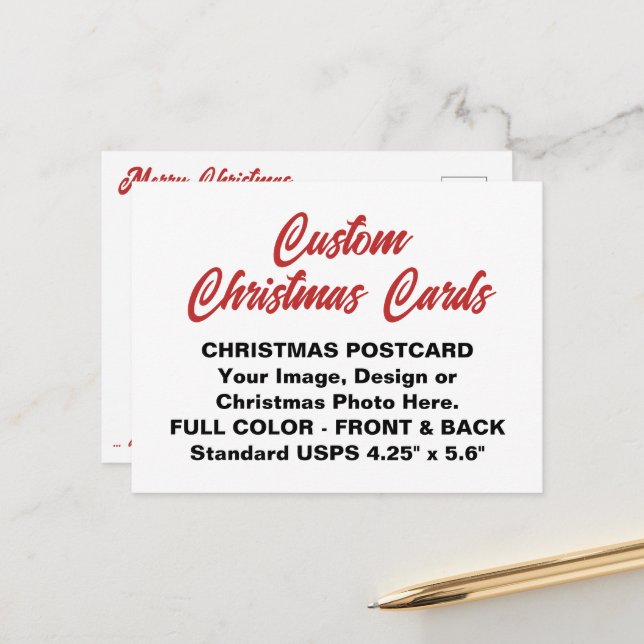 Custom Personalisiert CHRISTMAS CARD POSTCARD Postkarte (Vorderseite/Rückseite Beispiel)