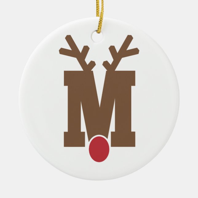 Custom Personalisiert Christmas Ornament Letter "M (Vorne)