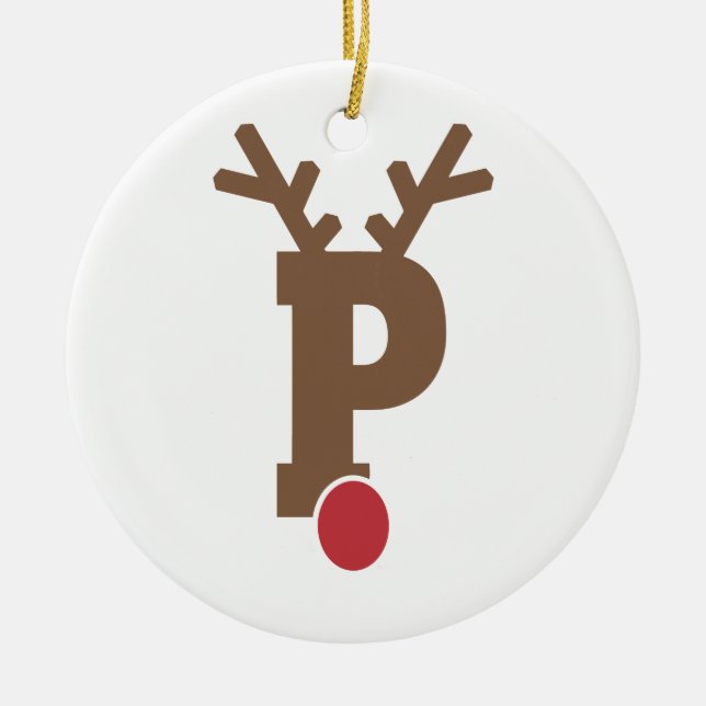Custom Personalisiert Christmas Ornament Letter "P (Vorne)