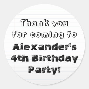 Custom Personalisiert Dankeschön Geburtstagsparty Runder Aufkleber