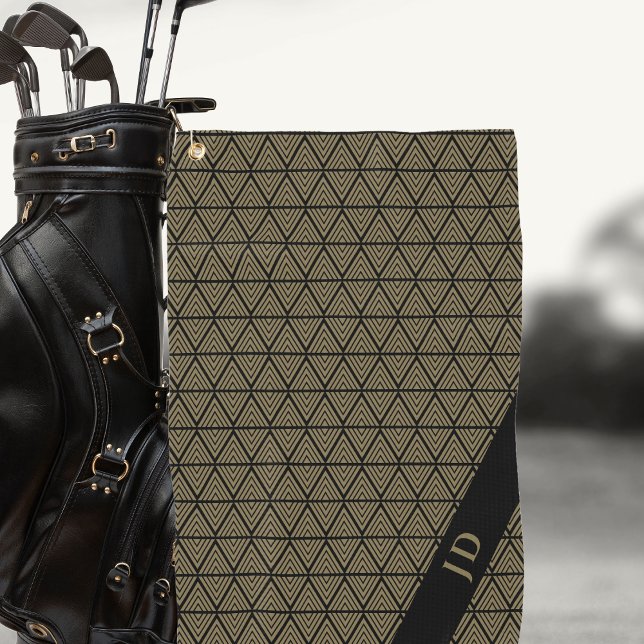 Custom Personalisiert Elegante Golfer Mit Monogram Golfhandtuch (Custom Golf Towel for your favorite golf player. Monogrammed elegant. )