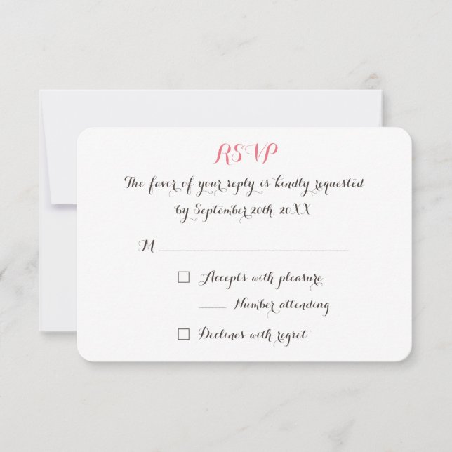 Custom Personalisiert Elegante Wedding UAWG Invite RSVP Karte (Vorderseite)