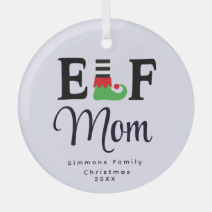 Custom Personalisiert Elf Mama Ornament, Ornament Aus Glas