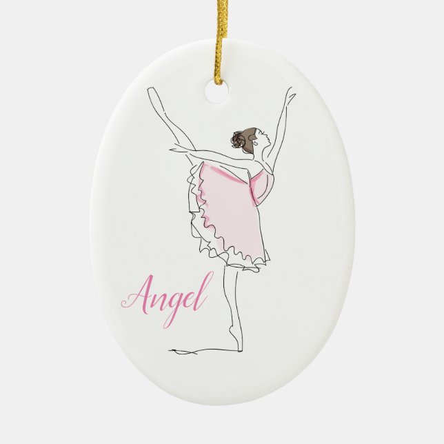 Custom Personalisiert Girls Ballerina Tanz Keramikornament (Vorne)