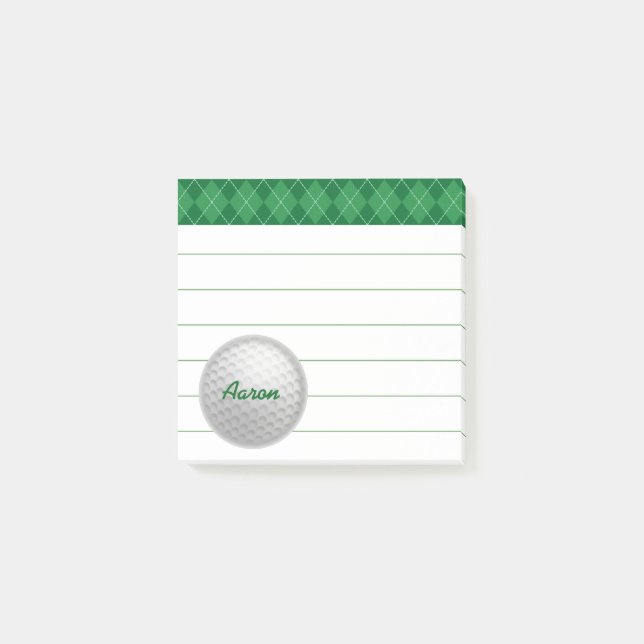 Custom Personalisiert Golf Post It Notes Geschenk Post-it Klebezettel (Vorderseite)