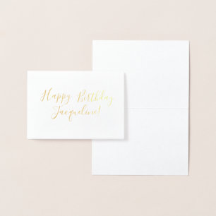 Custom / Personalisiert Happy Birthday Gold Foil Folienkarte