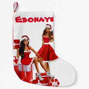 Custom Personalisiert Melanin Women Christmas Blac Kleiner Weihnachtsstrumpf