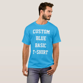Custom Personalisiert Men BASIC AQUAMARIN BLAU T - T-Shirt
