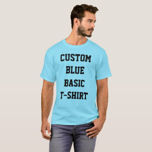 Custom Personalisiert Men BASIC LIGHT BLUE T - SHI T-Shirt