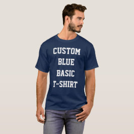 Custom Personalisiert Men BASIC NAVY BLUE T - SHIR T-Shirt