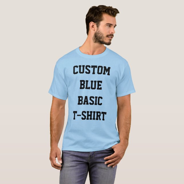Custom Personalisiert Men BASIC PALE BLUE T - SHIR T-Shirt (Vorne ganz)