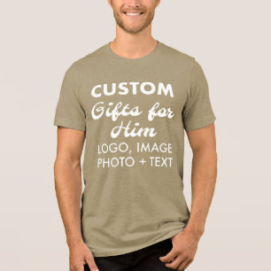 Custom personalisiert Men Green Tri-Blend T - Shir Shirt