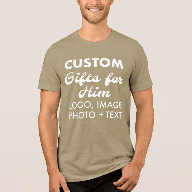Custom personalisiert Men Green Tri-Blend T - Shir Tri-Blend Shirt (Vorderseite)