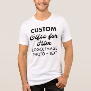 Custom personalisiert Men White Tri-Blend T - Shir Shirt