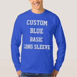 Custom Personalisiert Mens BLAU LONG SLEEE T - SHI T-Shirt