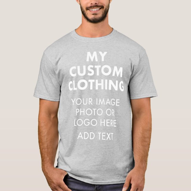 Custom Personalisiert MEN's GRAY T - SHIRT (Vorderseite)