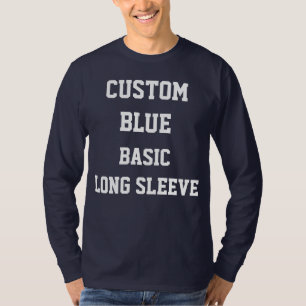 Custom Personalisiert Mens NAVY LONG SLEEVE T - SH T-Shirt