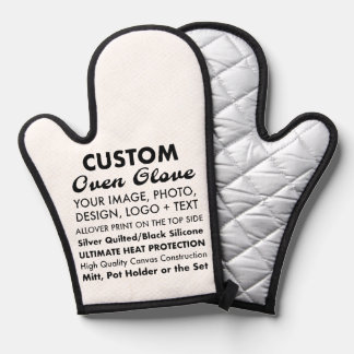 Custom Personalisiert Oven Glove/Mit, Silber gequi Ofenhandschuh