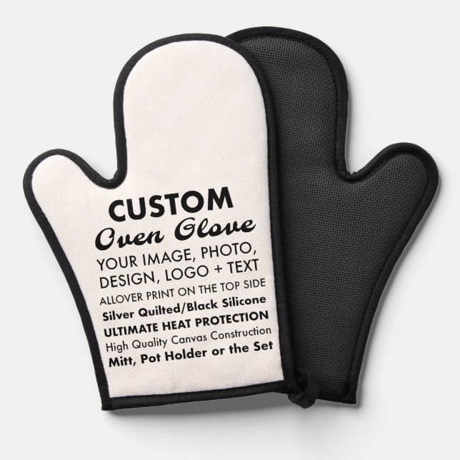 Custom Personalisiert Oven Glove/Mit Silicone Ofenhandschuh (Vorderseite/Rückseite)