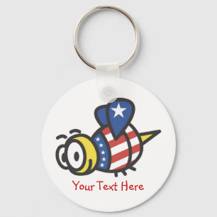 Custom Personalisiert Patriotic Bumble Bee Schlüs Schlüsselanhänger