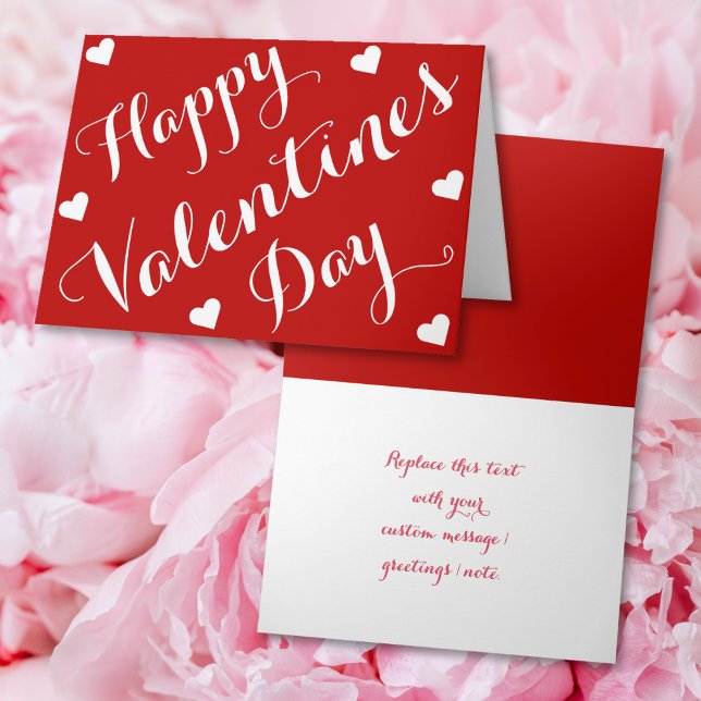 Custom Personalisiert Red Happines Day Cards Karte (Custom Personalized Red Happy Valentines Day Cards)