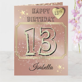 Custom Personalisiert Rose Gold 13. Geburtstagskar Karte