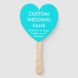 Custom Personalisiert TURQUOISE HEART WEDING FANS Fächer