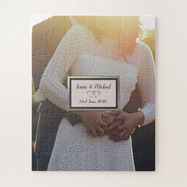 Custom Personalisiert Wedding Day Jigsaw Puzzle (Vertikal)