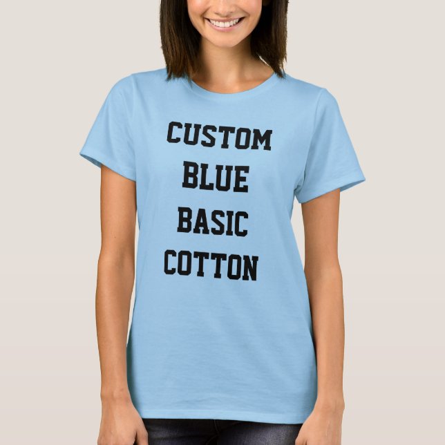 Custom Personalisiert Women's BASIC BLAUE T - SHIR T-Shirt (Vorderseite)