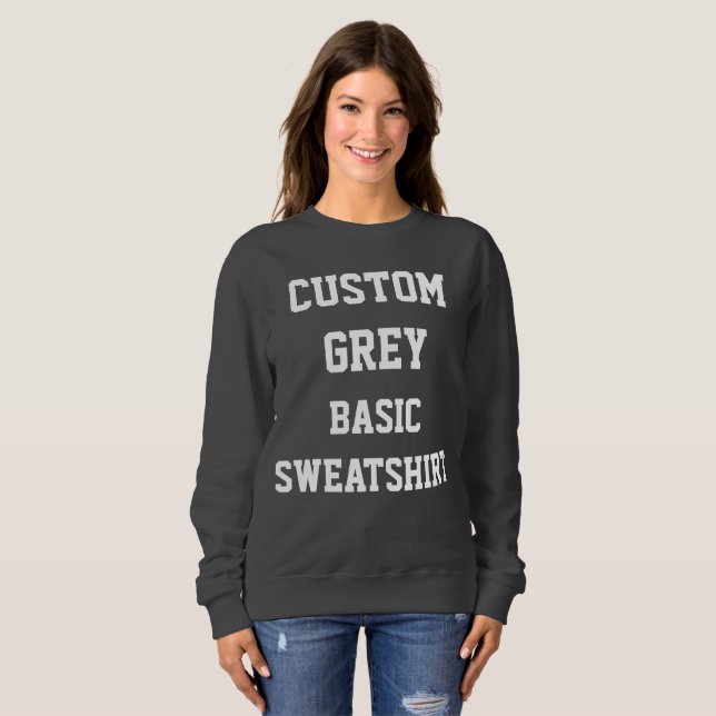 Custom Personalisiert Women's BASIC GRAY SWEATSHIR Sweatshirt (Vorne ganz)