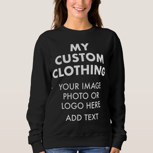 Custom Personalisierte FRAUEN'S BLACK SWEATSHIRT (Vorderseite)