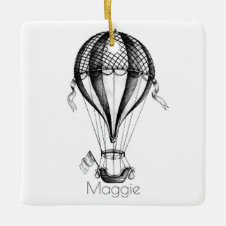 Custom Personalisierte Vintage Heißluftballon Keramikornament